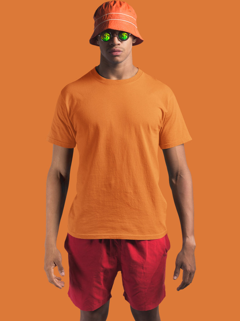 Mister Fab Premium Orange Cotton T-Shirt