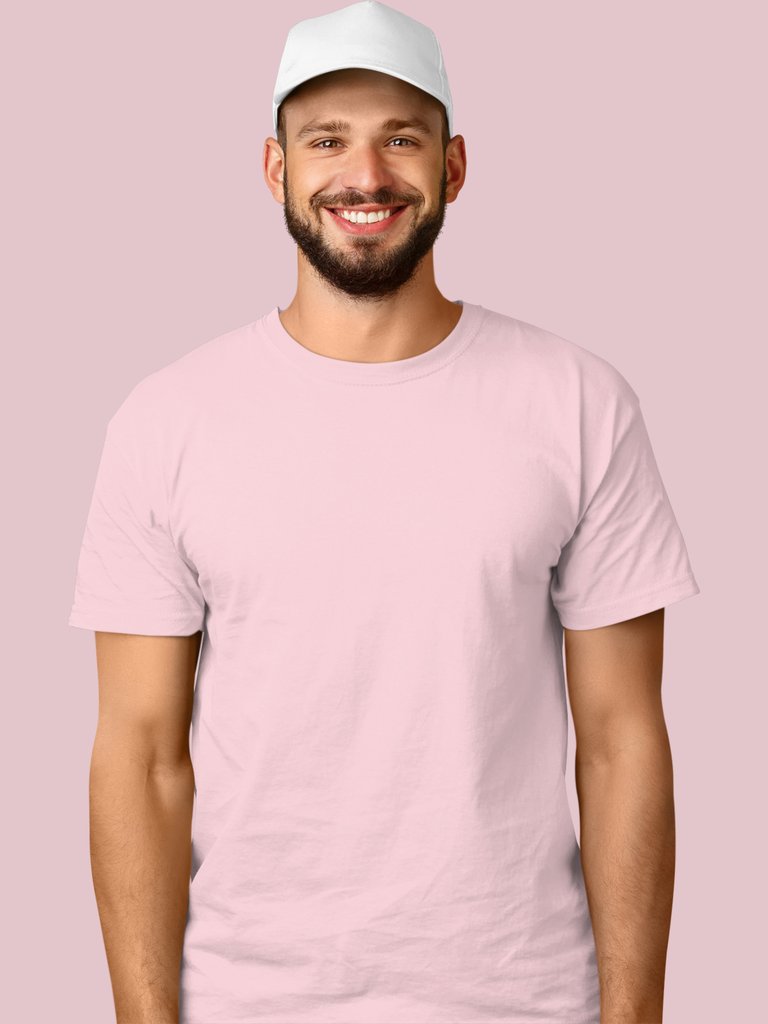 Mister Fab Premium Light Pink Cotton T-Shirt
