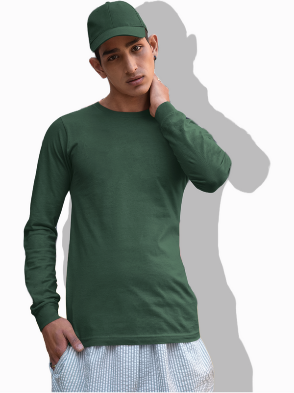 Mister Fab Bottle Green Full Sleeve T-Shirt