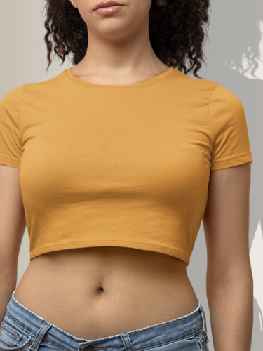 Mister Fab Golden Yellow Crop Top