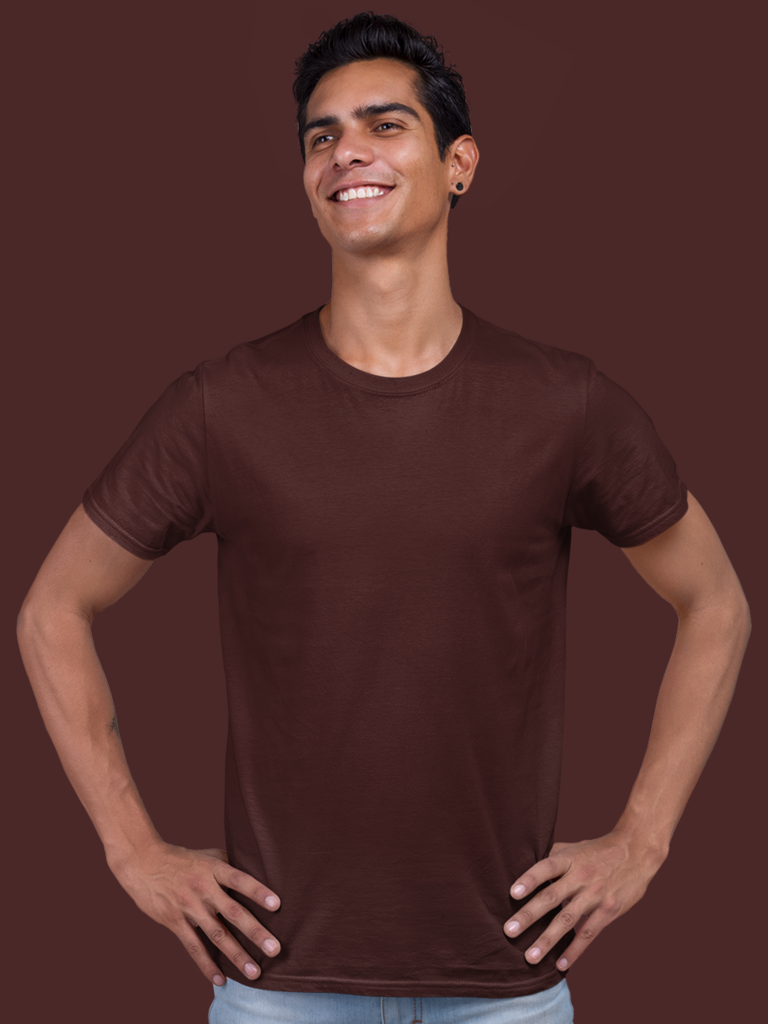 Mister Fab Premium Maroon Cotton T-Shirt
