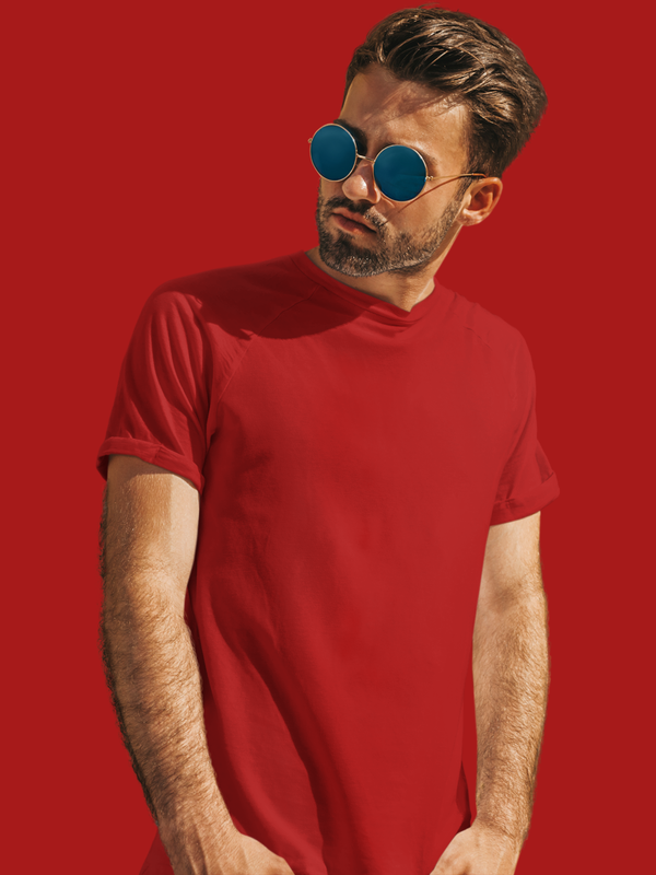 Mister Fab Premium Red Cotton T-Shirt