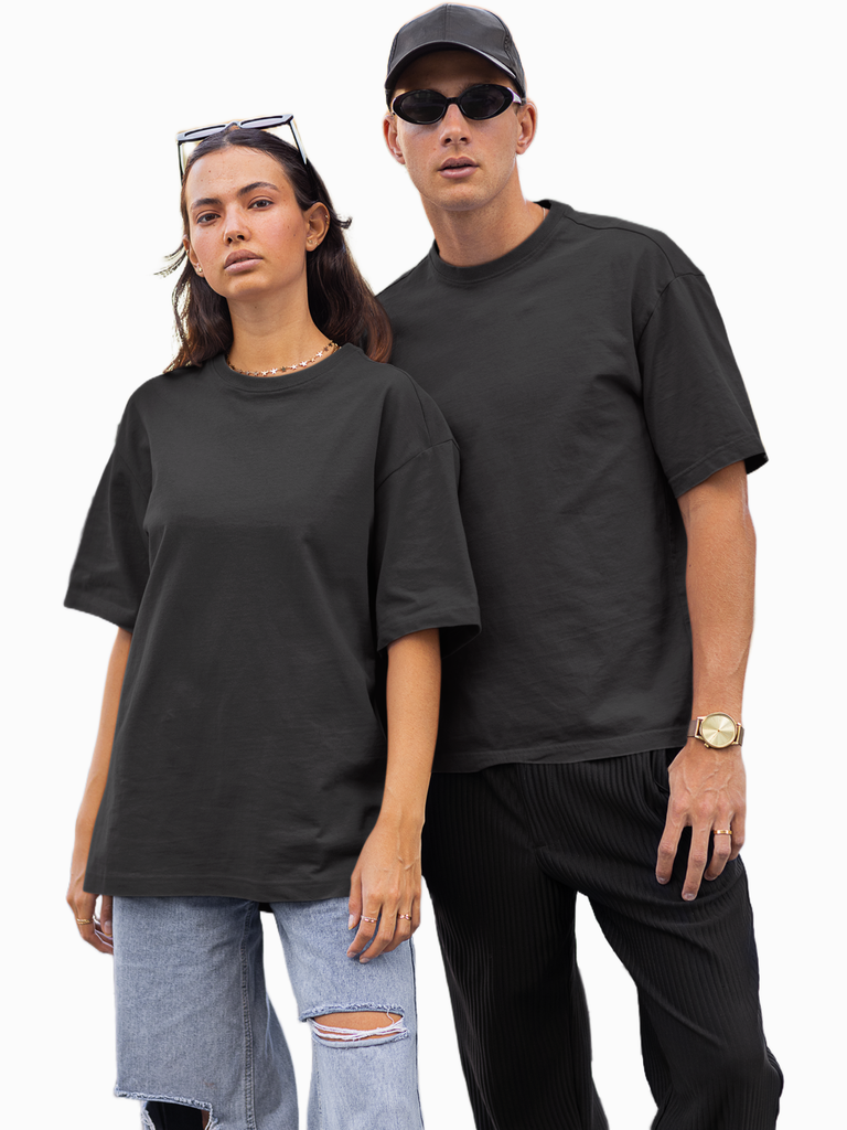 Mister Fab Oversized Premium Black Cotton T-Shirt