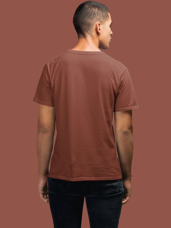 Mister Fab Premium Brick Red Cotton T-Shirt
