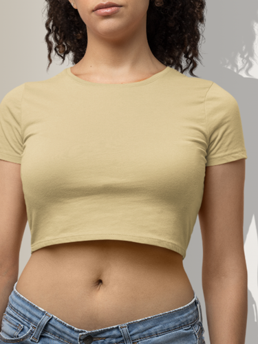 Mister Fab Beige Crop Top