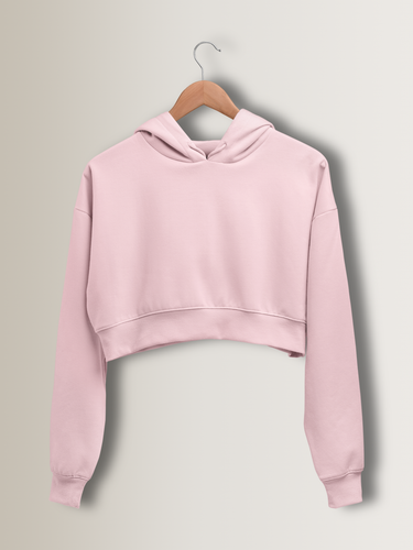 Mister Fab Light Pink Crop Hoodie