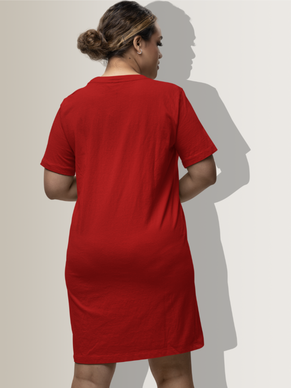 Mister Fab Red T-Shirt Dress with Pockets