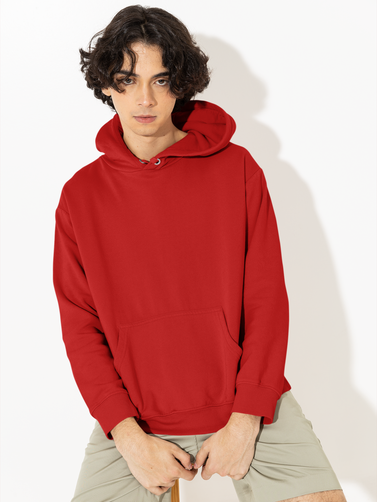 Mister Fab Red Hooded Sweatshirt