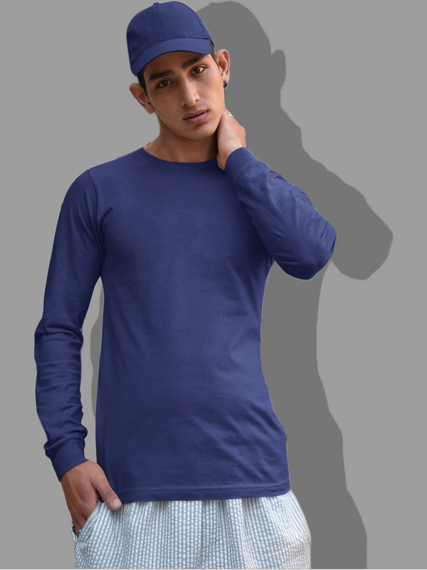 Mister Fab Royal Blue Full Sleeve T-Shirt