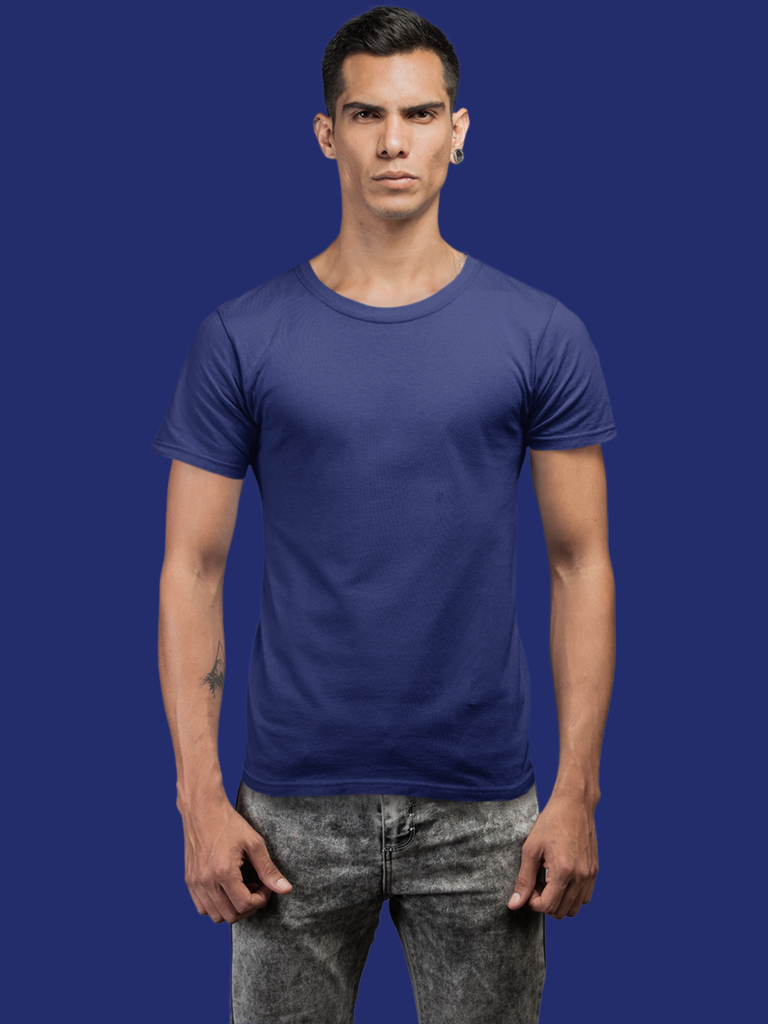 Mister Fab Premium Royal Blue Cotton T-Shirt