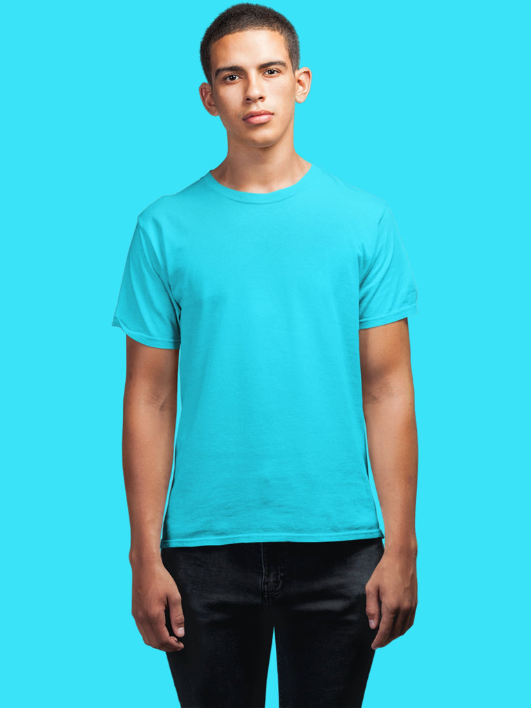 Mister Fab Premium Sky Blue Cotton T-Shirt