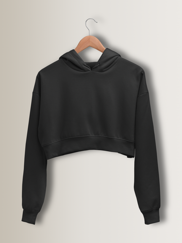 Mister Fab Black Crop Hoodie