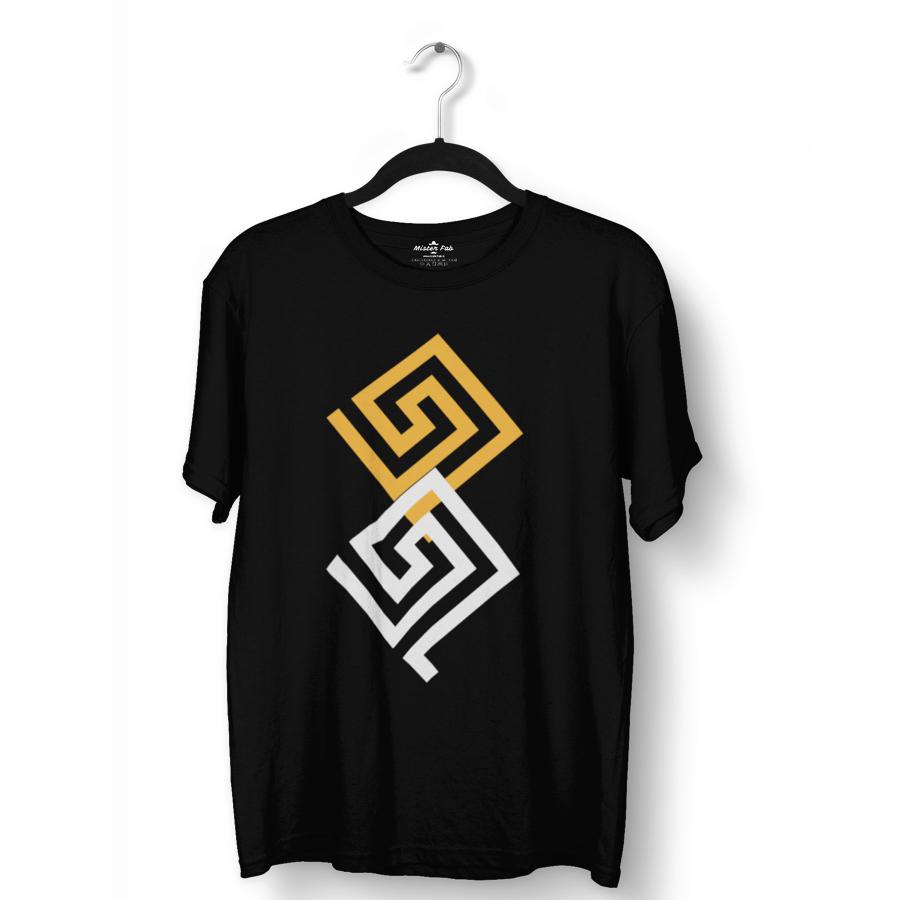 Entangled Colour Block Pattern T-Shirts - Mister Fab
