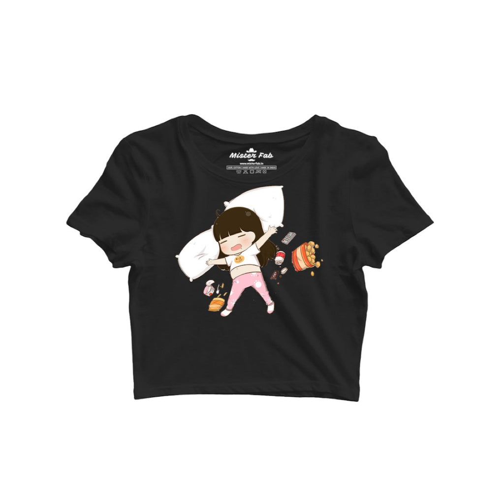 Lazy & Foodie Girl Crop Top - Mister Fab