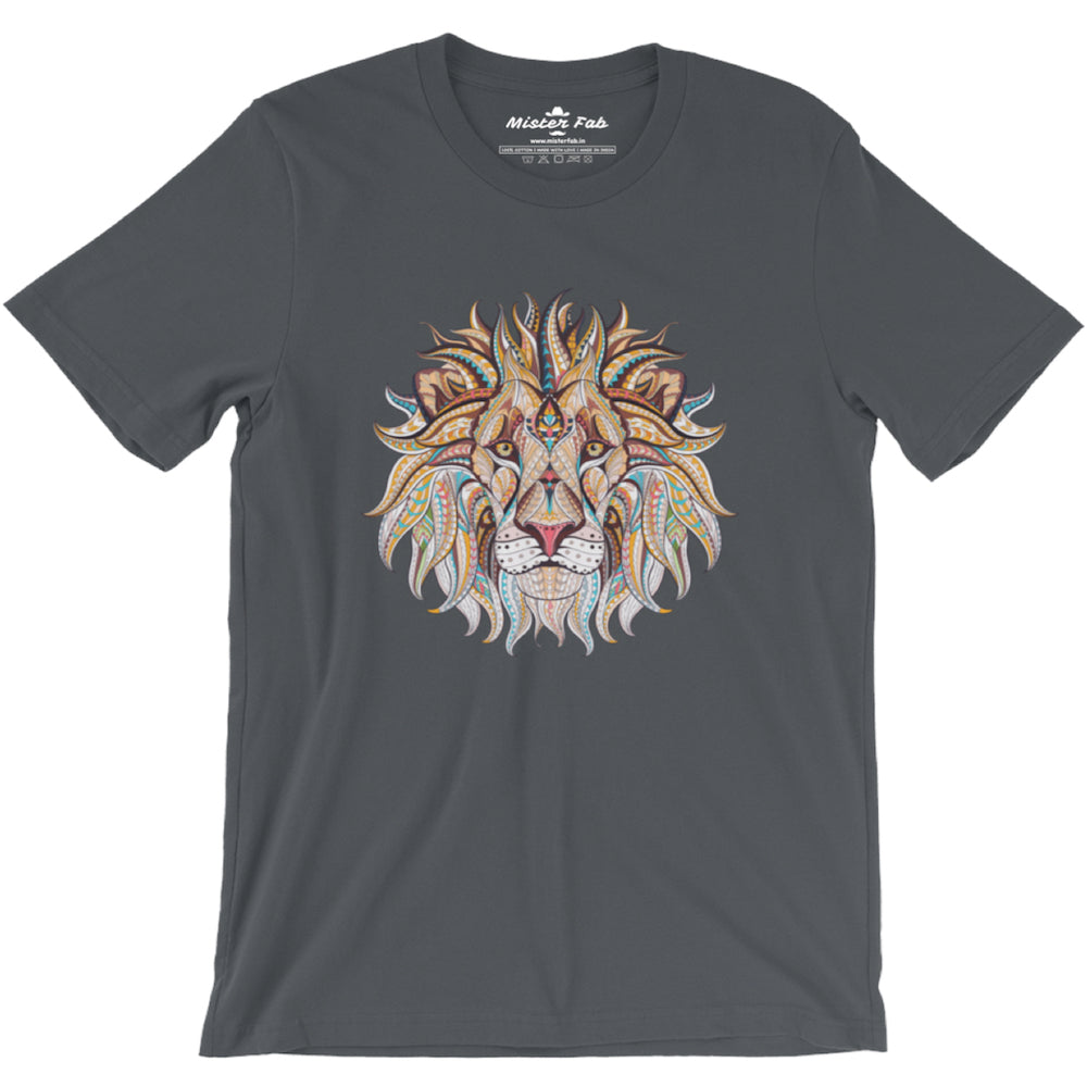 Lion's Mane Men Round Neck T-shirts - Mister Fab