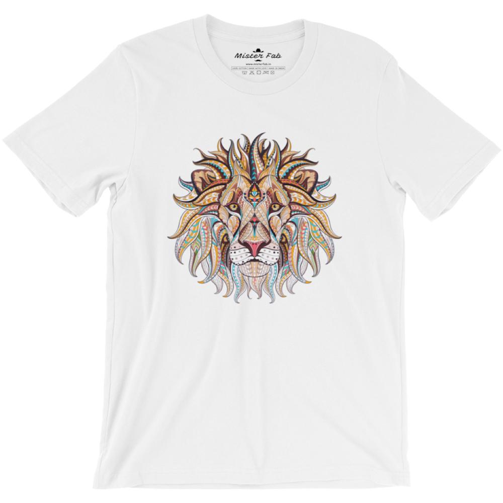 Lion's Mane Men Round Neck T-shirts - Mister Fab