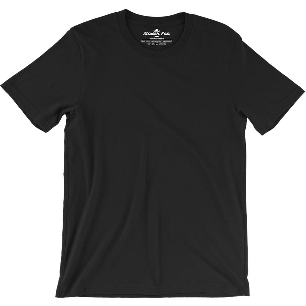 Black Plain round Neck T-Shirts - Mister Fab