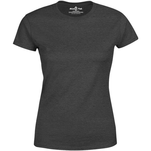 Women Charcoal Grey Round Neck plain T-Shirt - Mister Fab