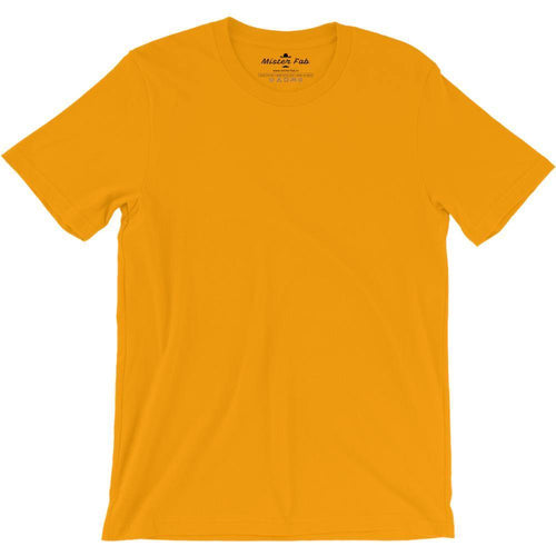 Golden Yellow Plain round Neck T-Shirts - Mister Fab