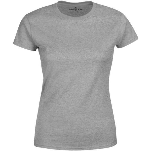 Women Melange Grey Round Neck plain T-Shirt - Mister Fab