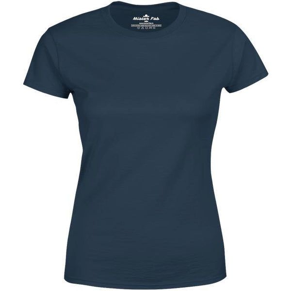 Women Navy Blue Round Neck plain T-Shirt - Mister Fab