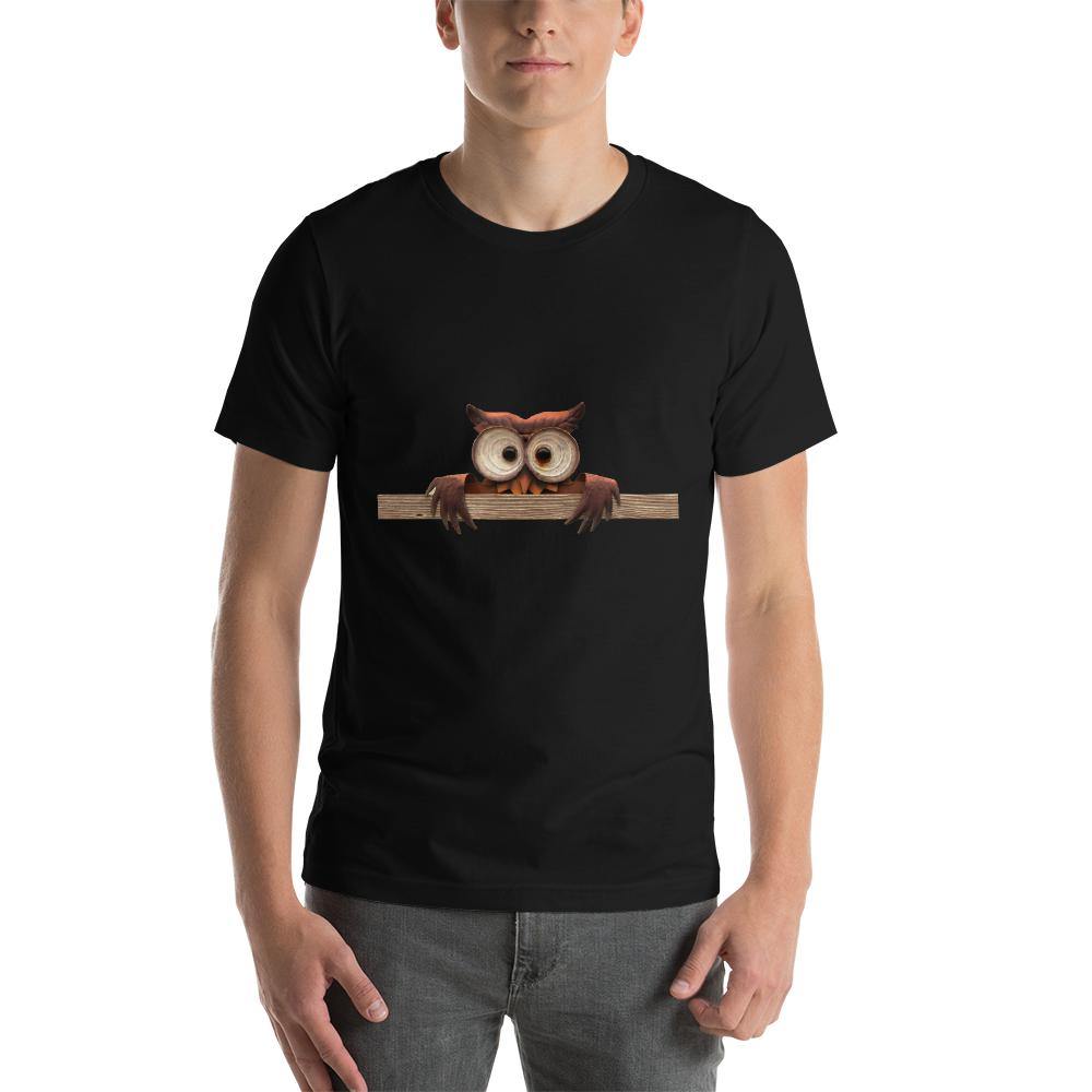 Staring Owl Men Round Neck printed T-Shirts - Mister Fab