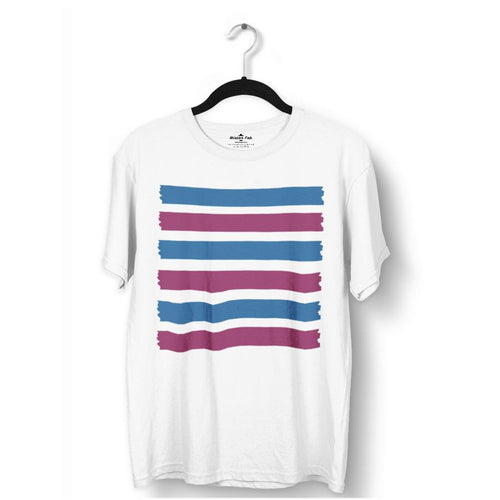 Stroke Line Colour Block Pattern T-Shirts - Mister Fab