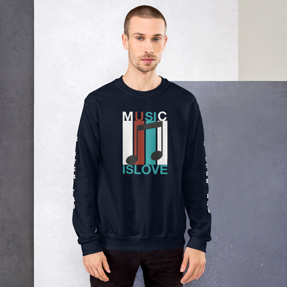 Music is Love Sweatshirt - Mister Fab