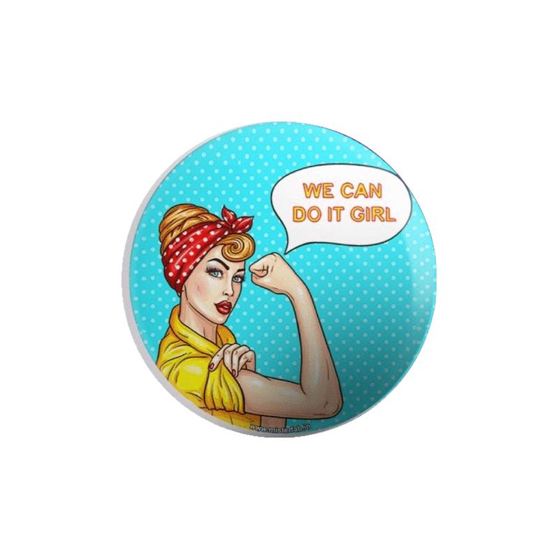 We Can Do It Girls Button Badge - Mister Fab